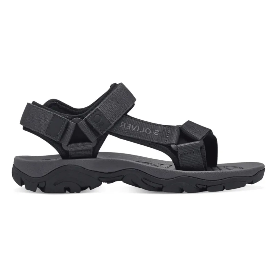 Svart Casual Åpne Flate Sandaler