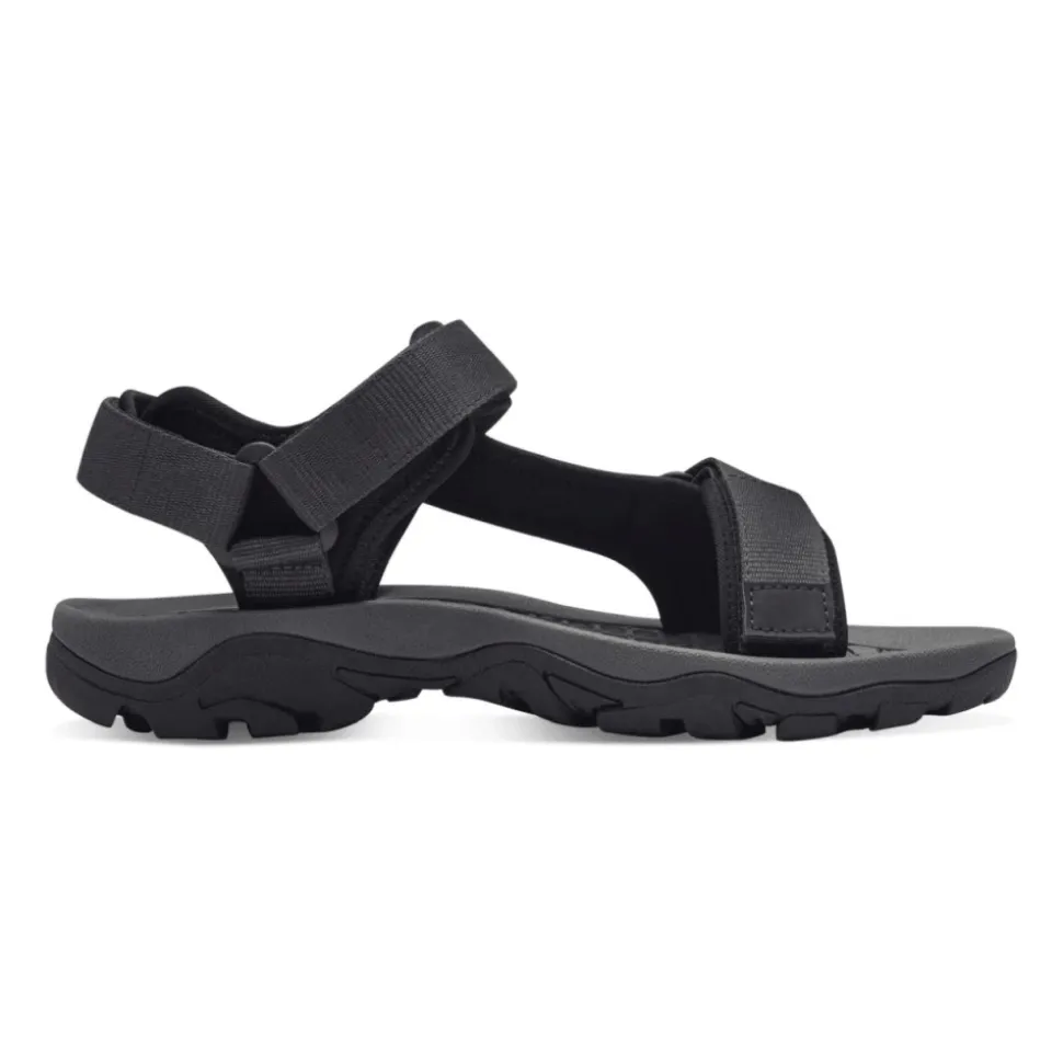 Svart Casual Åpne Flate Sandaler