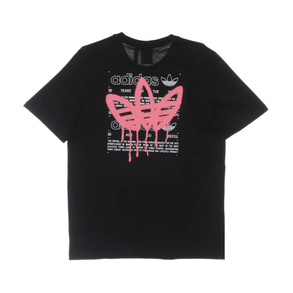 Svart Crew Neck Tee med Logo Print