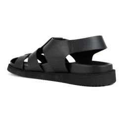 Svarte, avslappede, flate sandaler