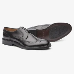 Svarte Brogue Skinn Sko