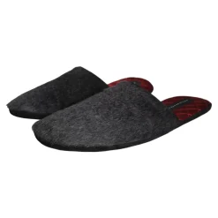 Svarte Imitert Pels Slip On Sko