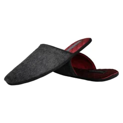 Svarte Imitert Pels Slip On Sko