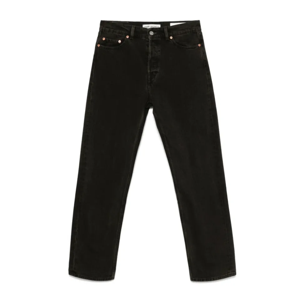 Svarte Klassiske Fem-Lommers Jeans