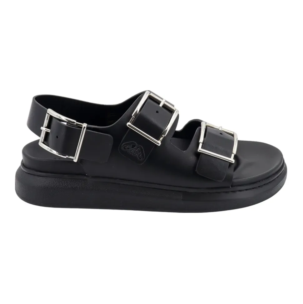 Svarte Sandaler med Justerbare Spenner