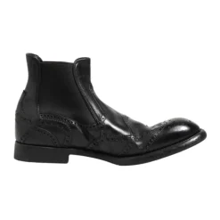 Svarte skinnankelstøvler slip on