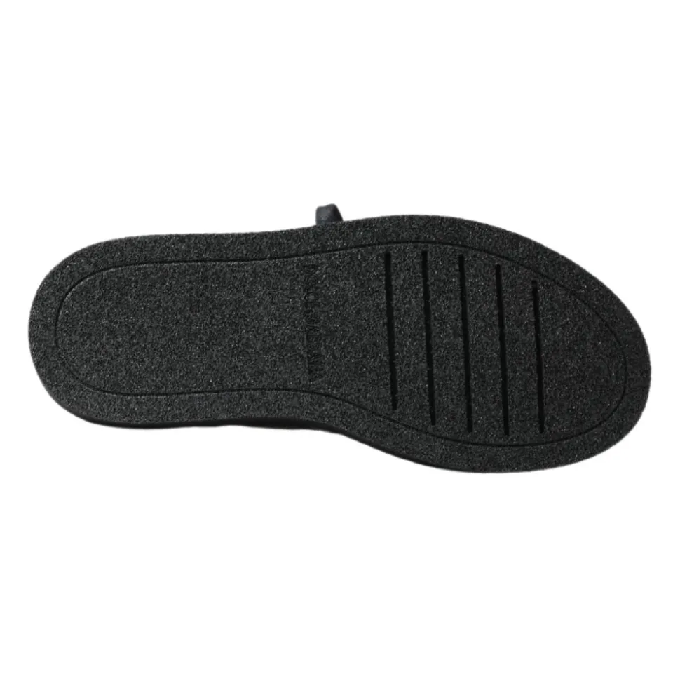 Svarte skinn slip-on ankelstøvler