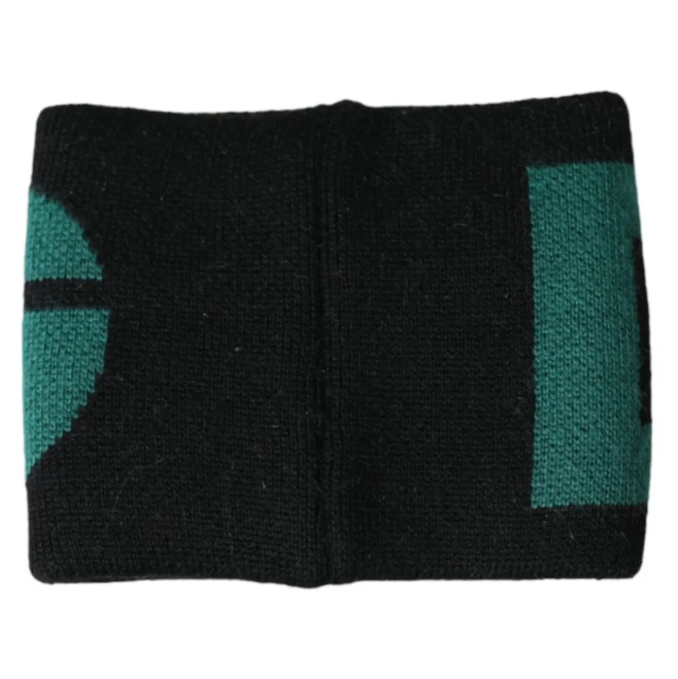 Svart Grønn Ull Logo Armbånd