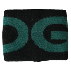 Svart Grønn Ull Logo Armbånd