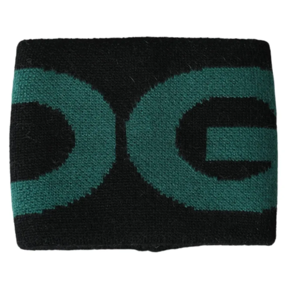 Svart Grønn Ull Logo Armbånd