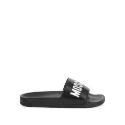 Svart Logo Gummi Pool Slides