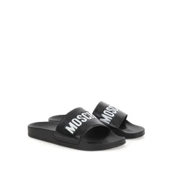Svart Logo Gummi Pool Slides