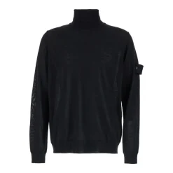 Svart Merinos Girocollo Sweaters