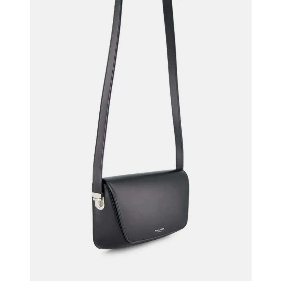 Svart skinn crossbody-veske