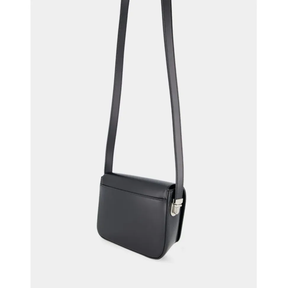 Svart skinn crossbody-veske