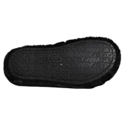 Svart Velvet Slides Tøfler Sko