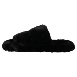 Svart Velvet Slides Tøfler Sko