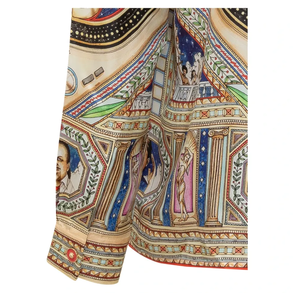 Take Me To Church Cuban Collar Silk Shirt