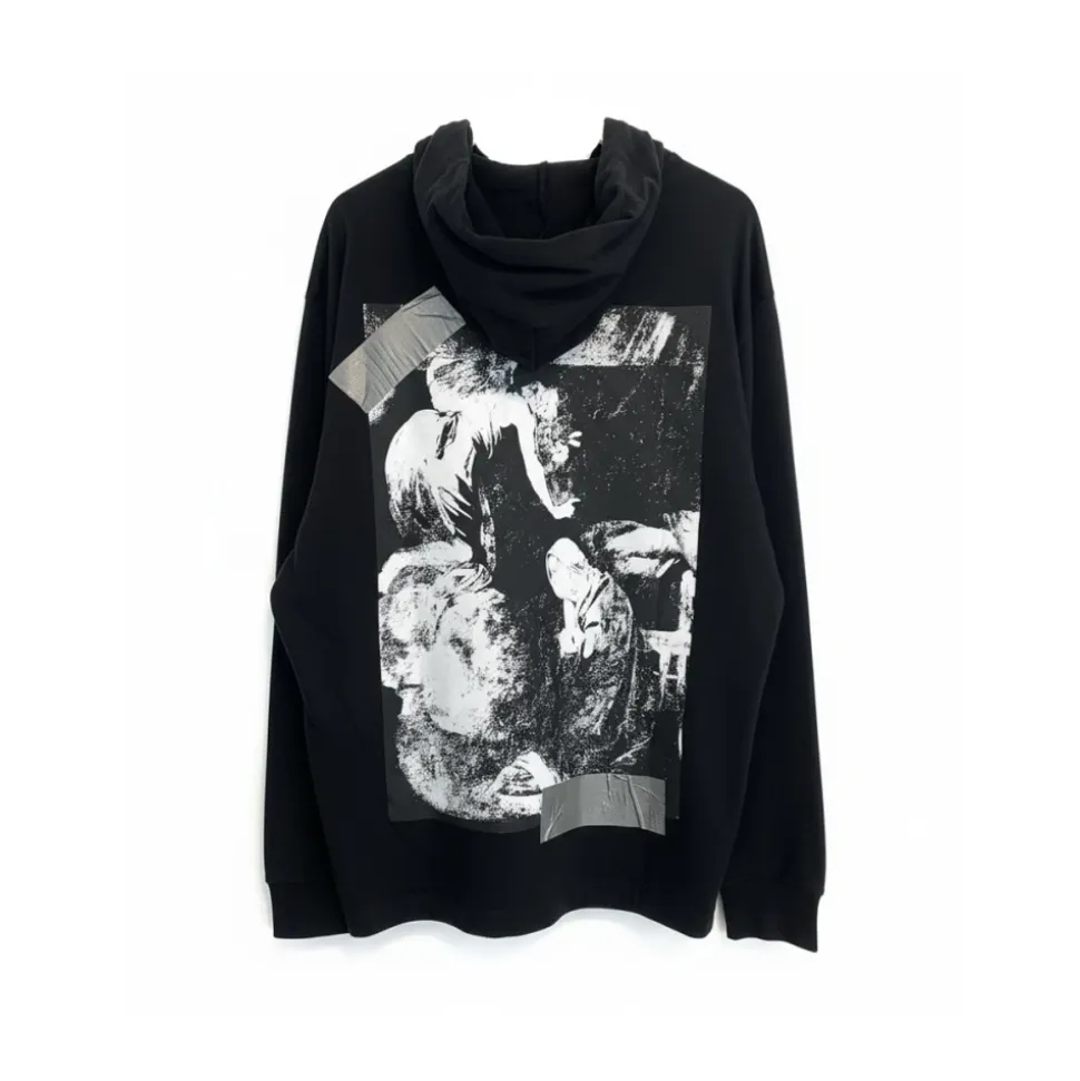 Tape Hoodie med Grafisk Motiv