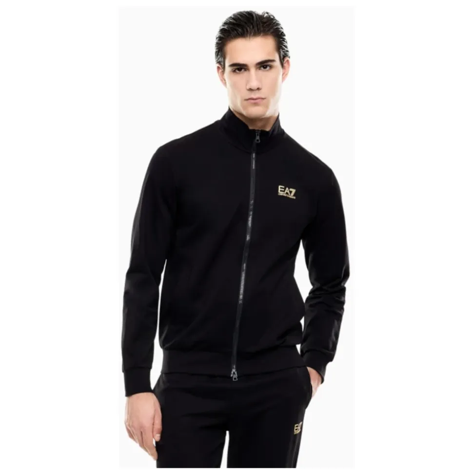 Tracksuit med glidelås og brystlogo