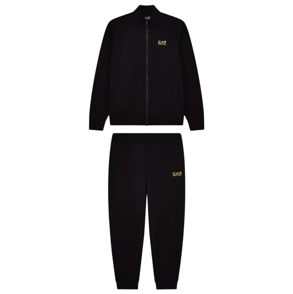 Tracksuit med glidelås og brystlogo