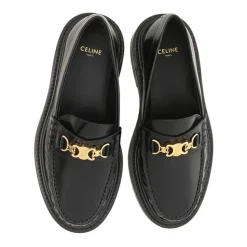 Triomphe Loafers med Gull-tone Logo