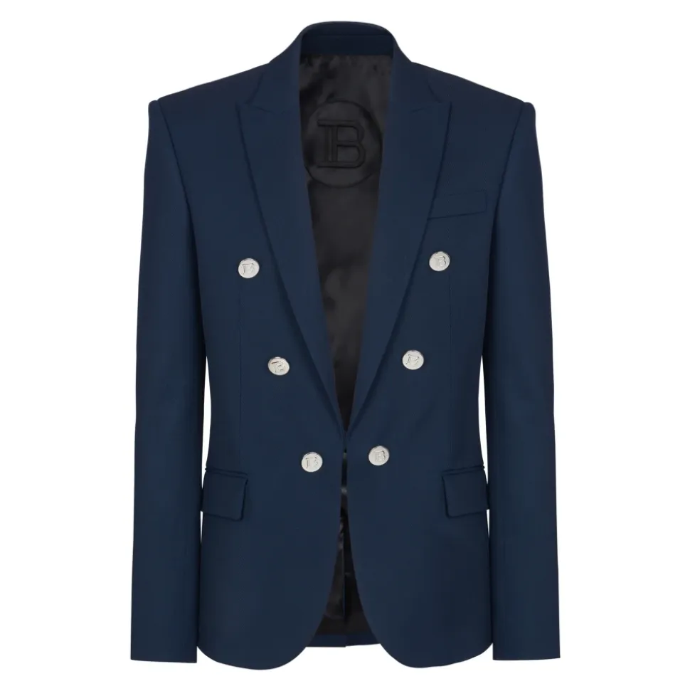 Twill-jakke med 6 knapper