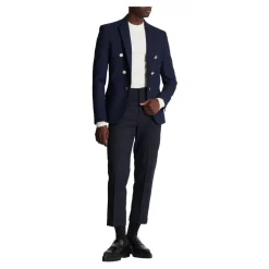 Twill-jakke med 6 knapper