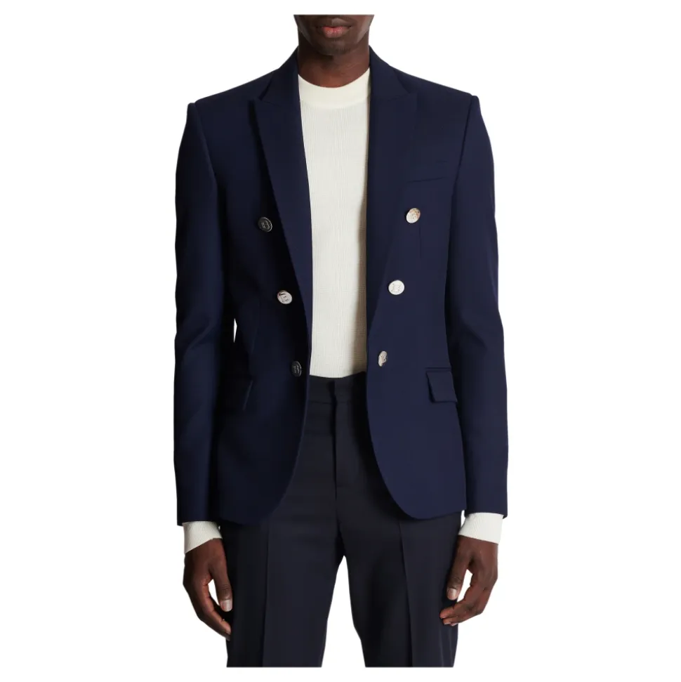 Twill-jakke med 6 knapper