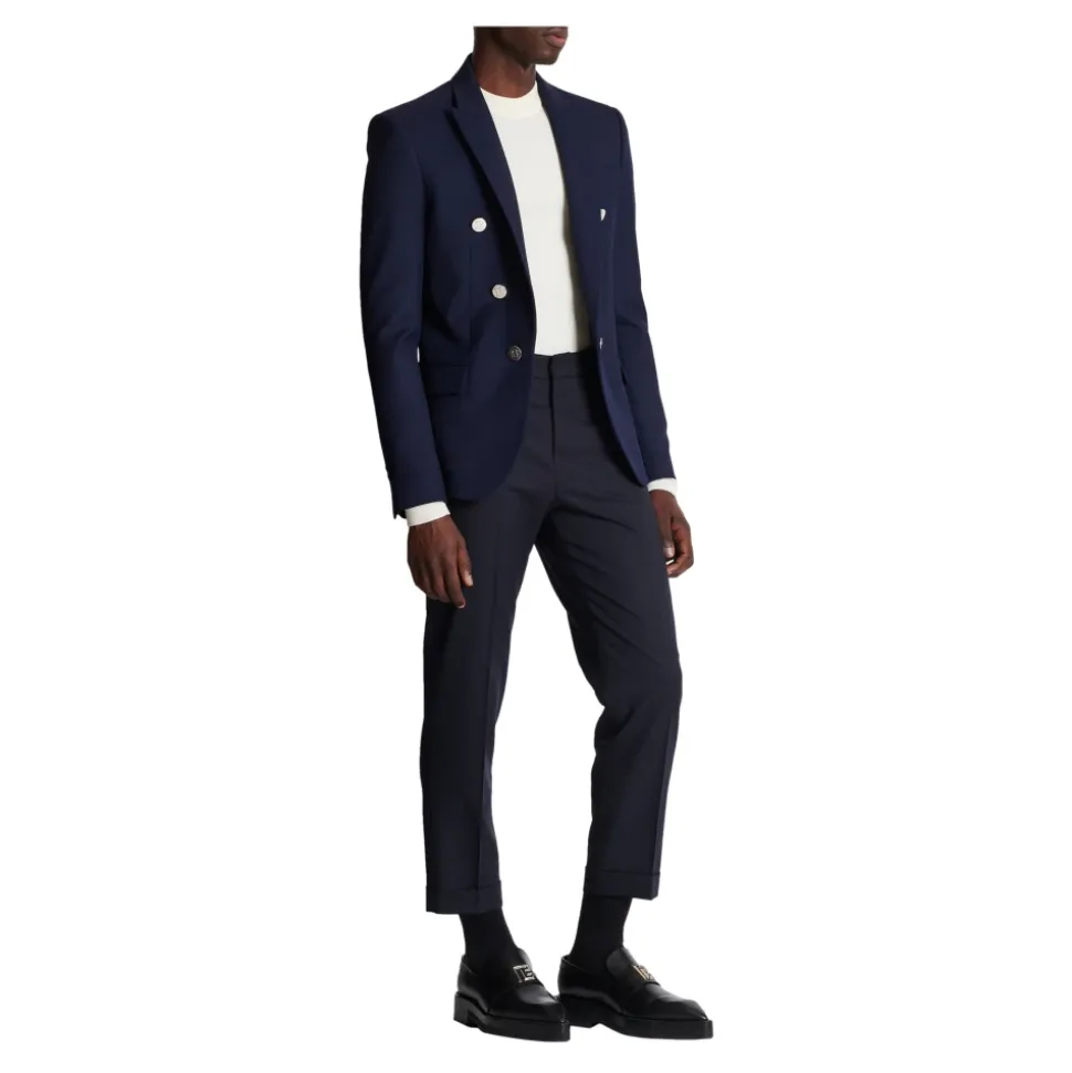 Twill-jakke med 6 knapper