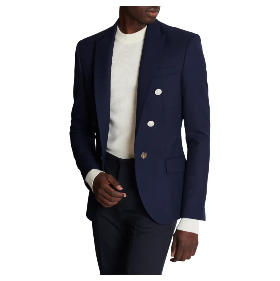 Twill-jakke med 6 knapper