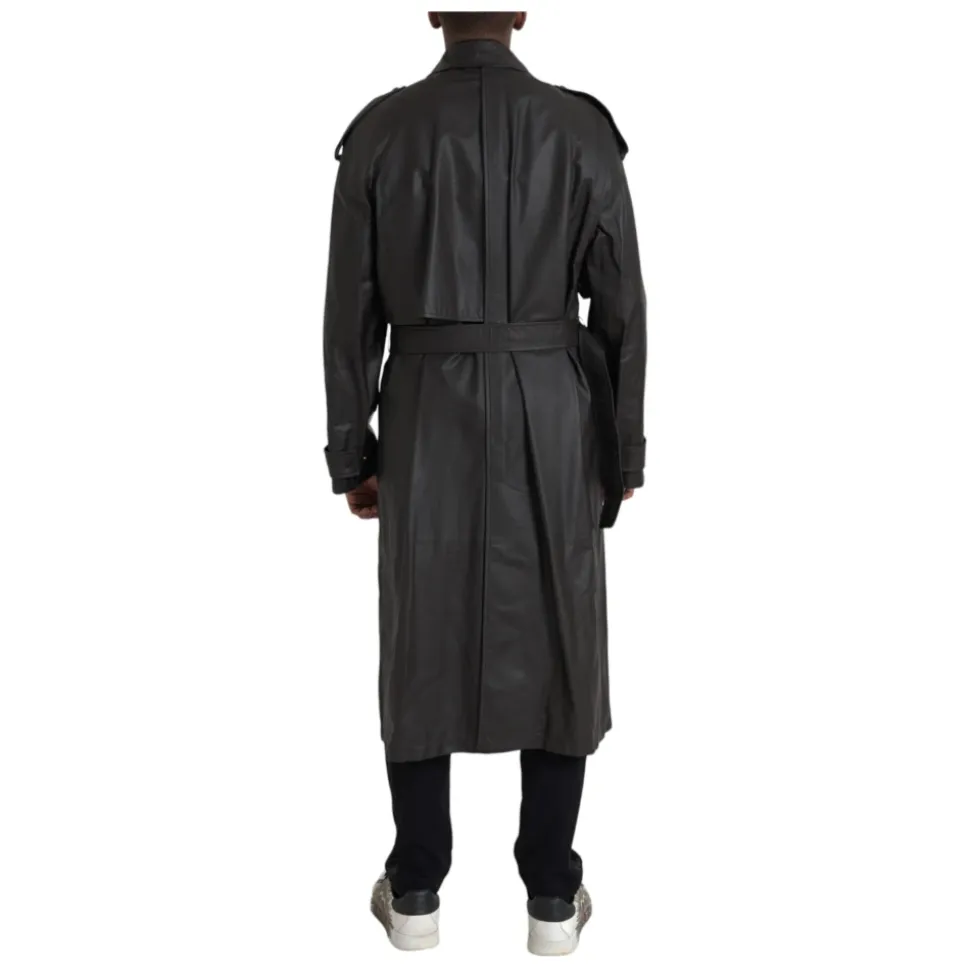 Vanntett Trenchcoat-jakke i lær
