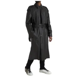 Vanntett Trenchcoat-jakke i lær