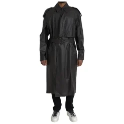 Vanntett Trenchcoat-jakke i lær