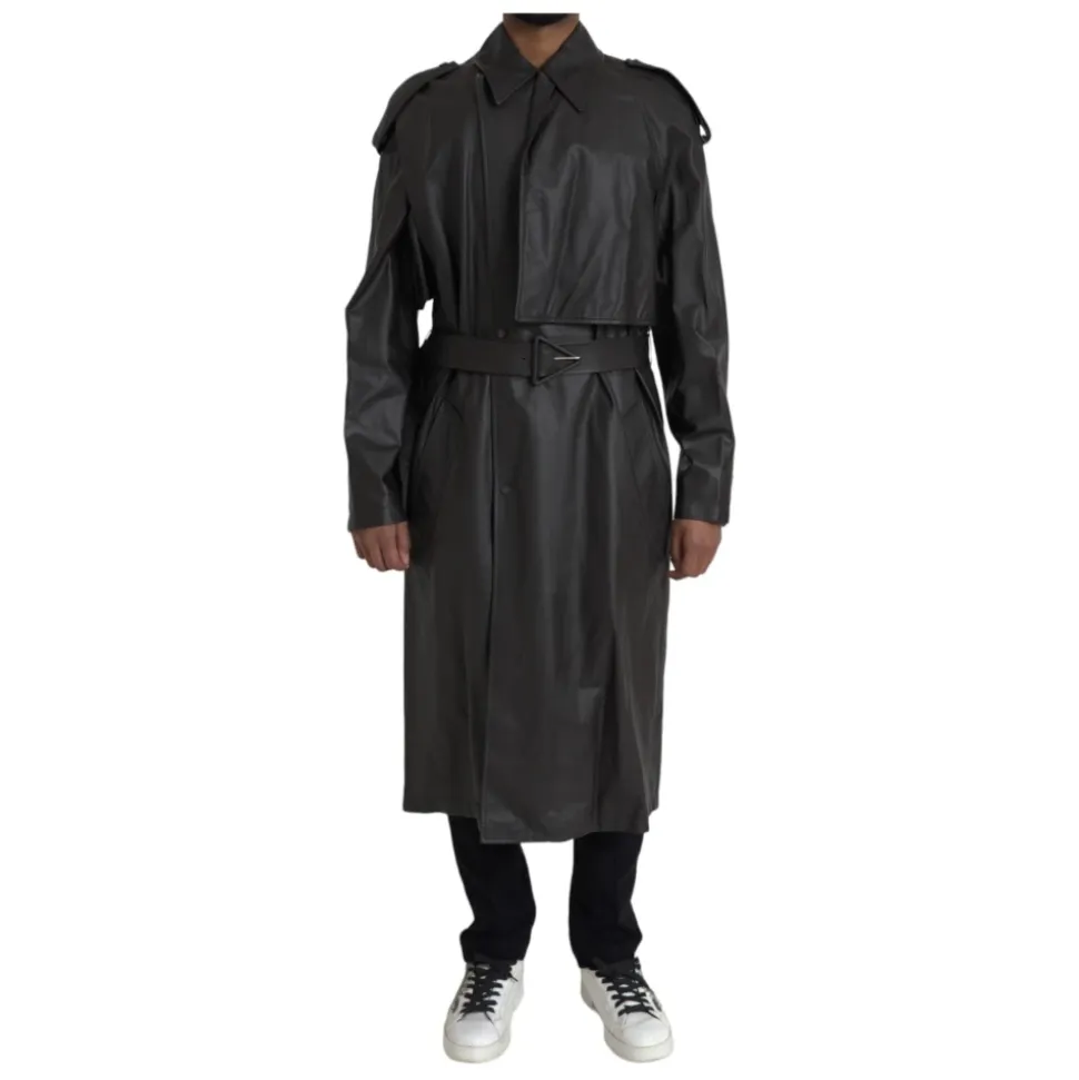 Vanntett Trenchcoat-jakke i lær