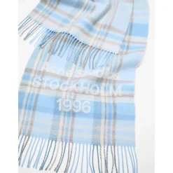 Venus Check Aqua Blue Beige Skjerf