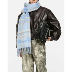 Venus Check Aqua Blue Beige Skjerf
