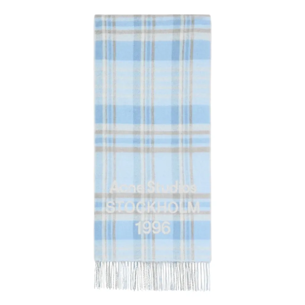 Venus Check Aqua Blue Beige Skjerf