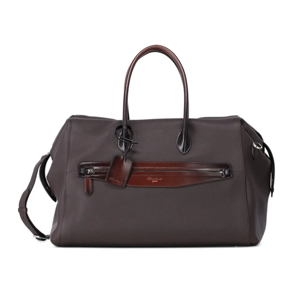 Weekendbag i tumlet skinn