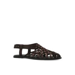 Woven Suede and Nubuck Sandals
