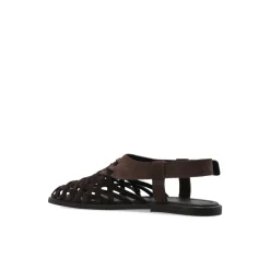 Woven Suede and Nubuck Sandals